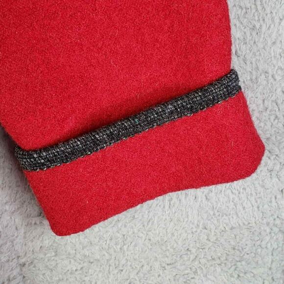 LL Bean Cardigan Coatigan Boiled Heavy Wool Metal Buttons Red Women’s Medium M - Picture 5 of 10